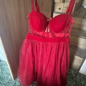 Fashion Nova Red Backless Dress
